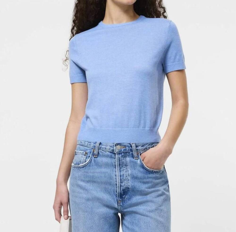 NEW FRENCH CONNECTION nola fine knit sweater in thistle blue